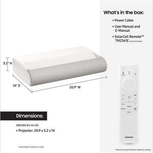 Samsung The Premiere LPU7D 2500-Lumen UHD 4K Ultra Short-Throw Laser Smart Home Theater Projector