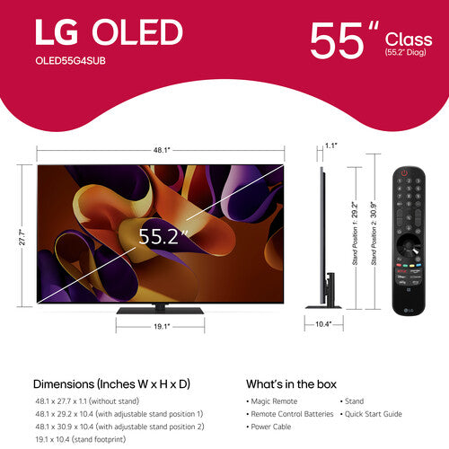 LG OLED Evo G4 55" 4K HDR Smart TV
